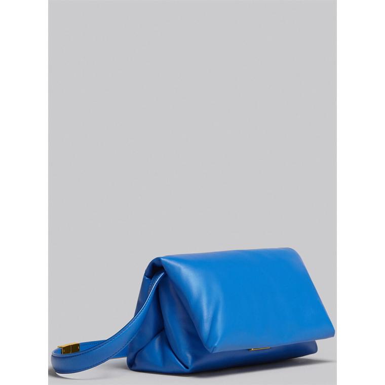 MARNI Small Prisma Bag, Blue Calfskin